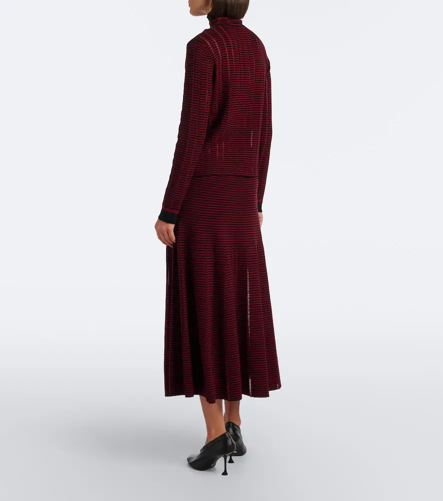 Proenza Schouler Phyllis striped wool and cotton midi skirt | Thumbnail 4 Proenza Schouler Phyllis striped wool and cotton midi skirt | Thumbnail 4