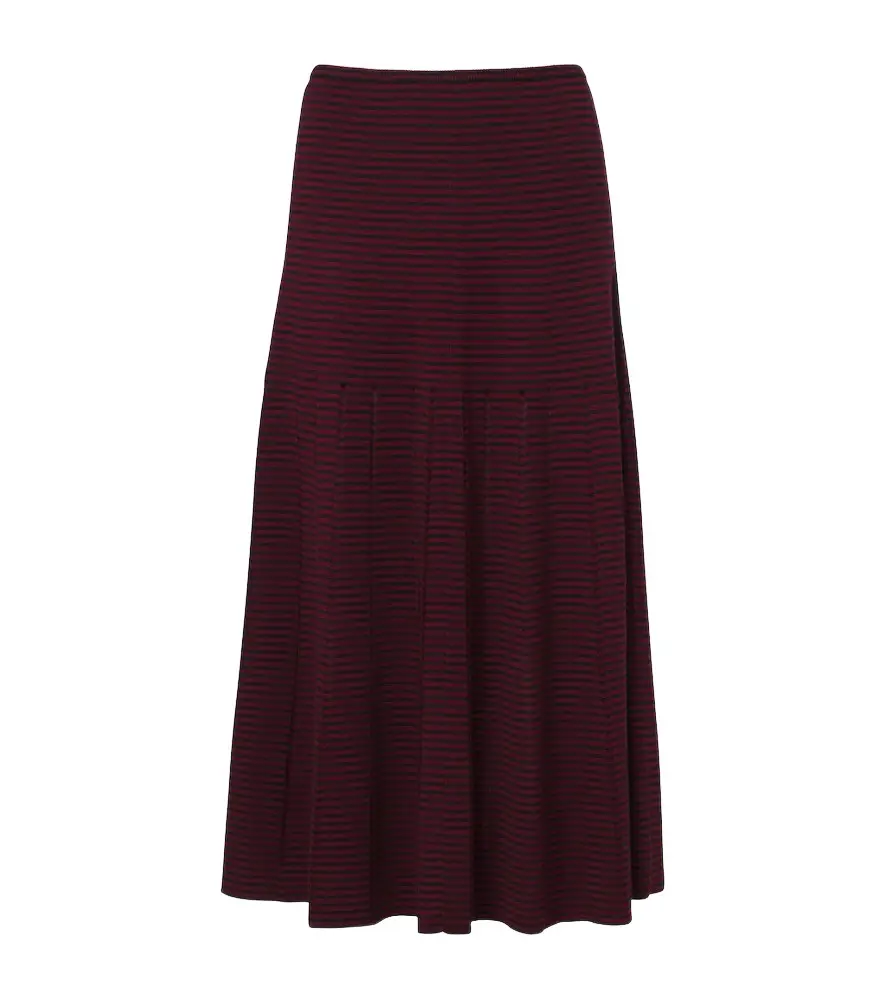 Phyllis striped wool and cotton midi skirt Phyllis striped wool and cotton midi skirt