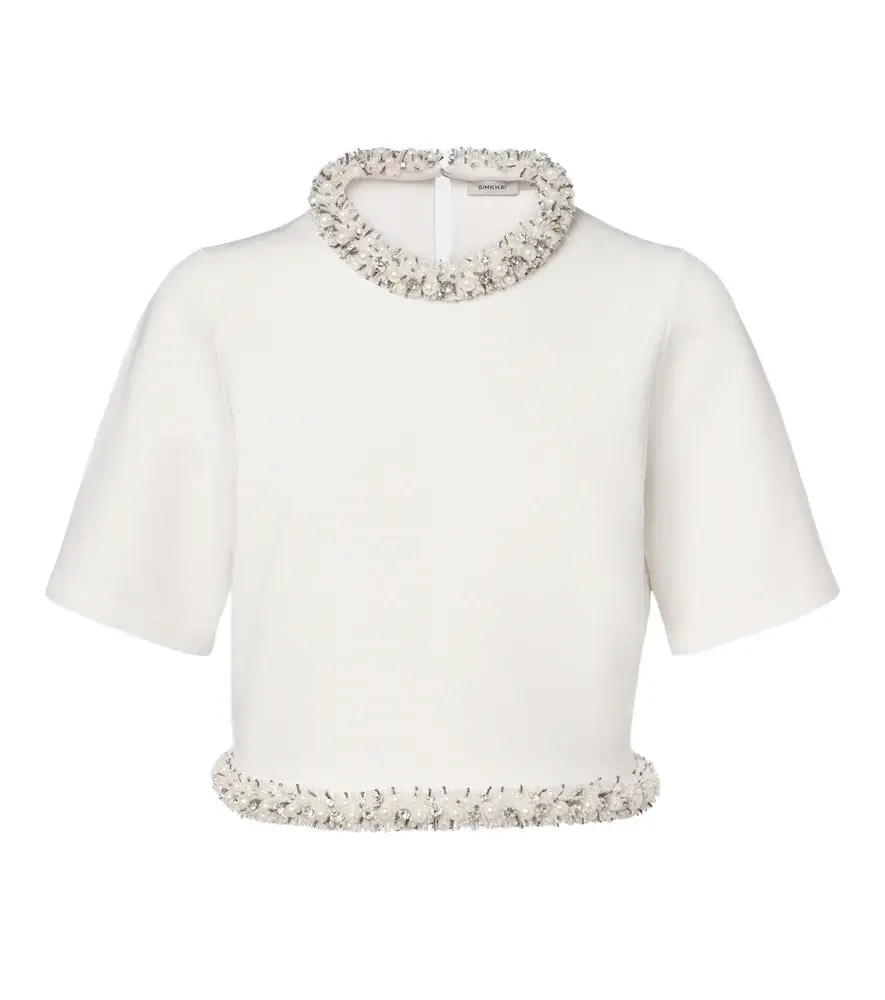 Ozelle embellished crop top