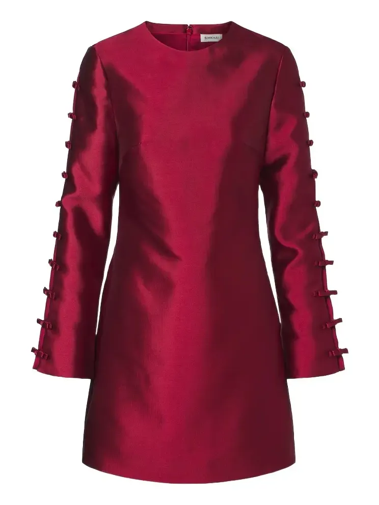 Fiora bow-detail satin minidress Fiora bow-detail satin minidress