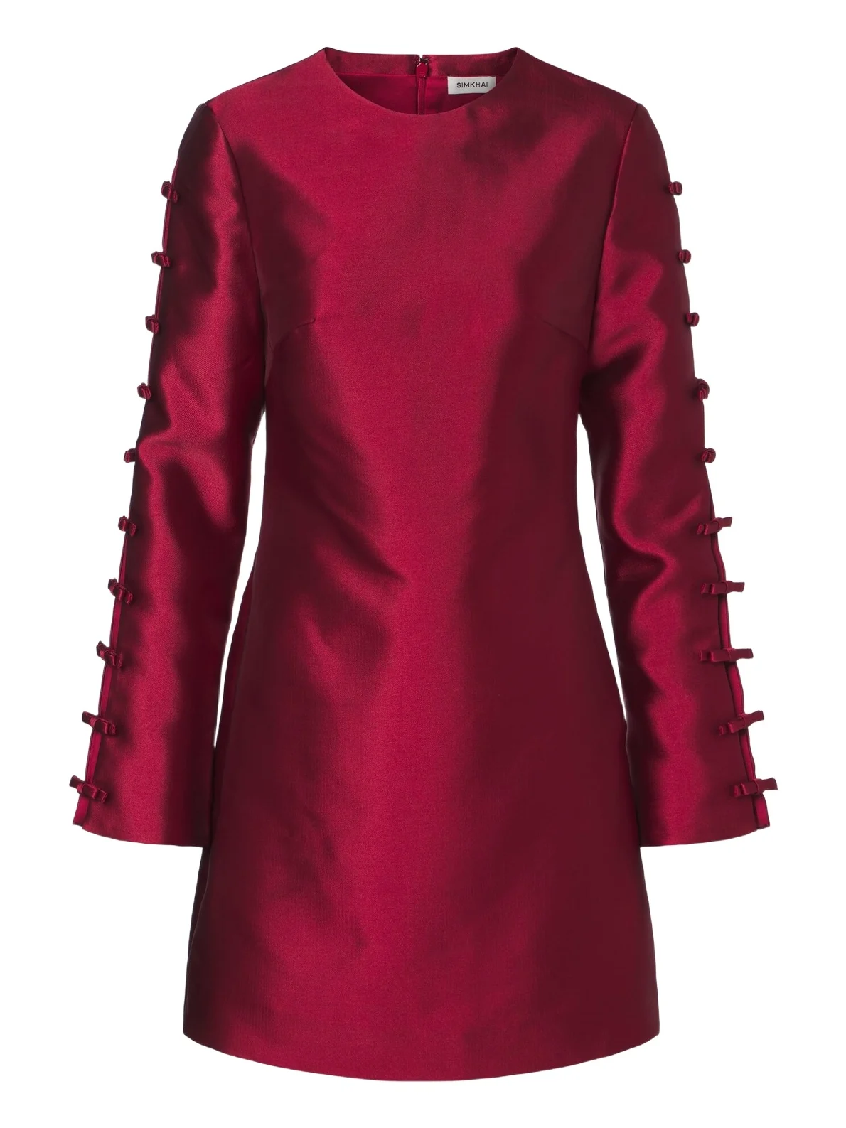 Fiora bow-detail satin minidress