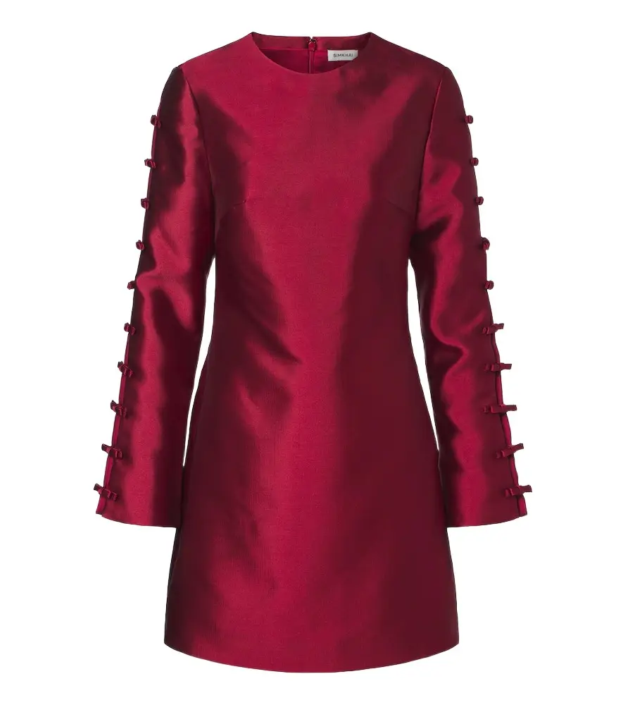 Fiora bow-detail satin minidress Fiora bow-detail satin minidress