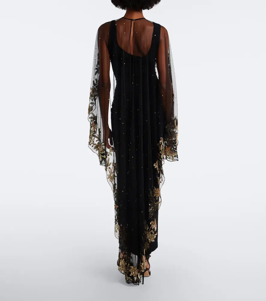 LA FUORI Là Fuori Floral sequined caped gown | Thumbnail 6 LA FUORI Là Fuori Floral sequined caped gown | Thumbnail 6