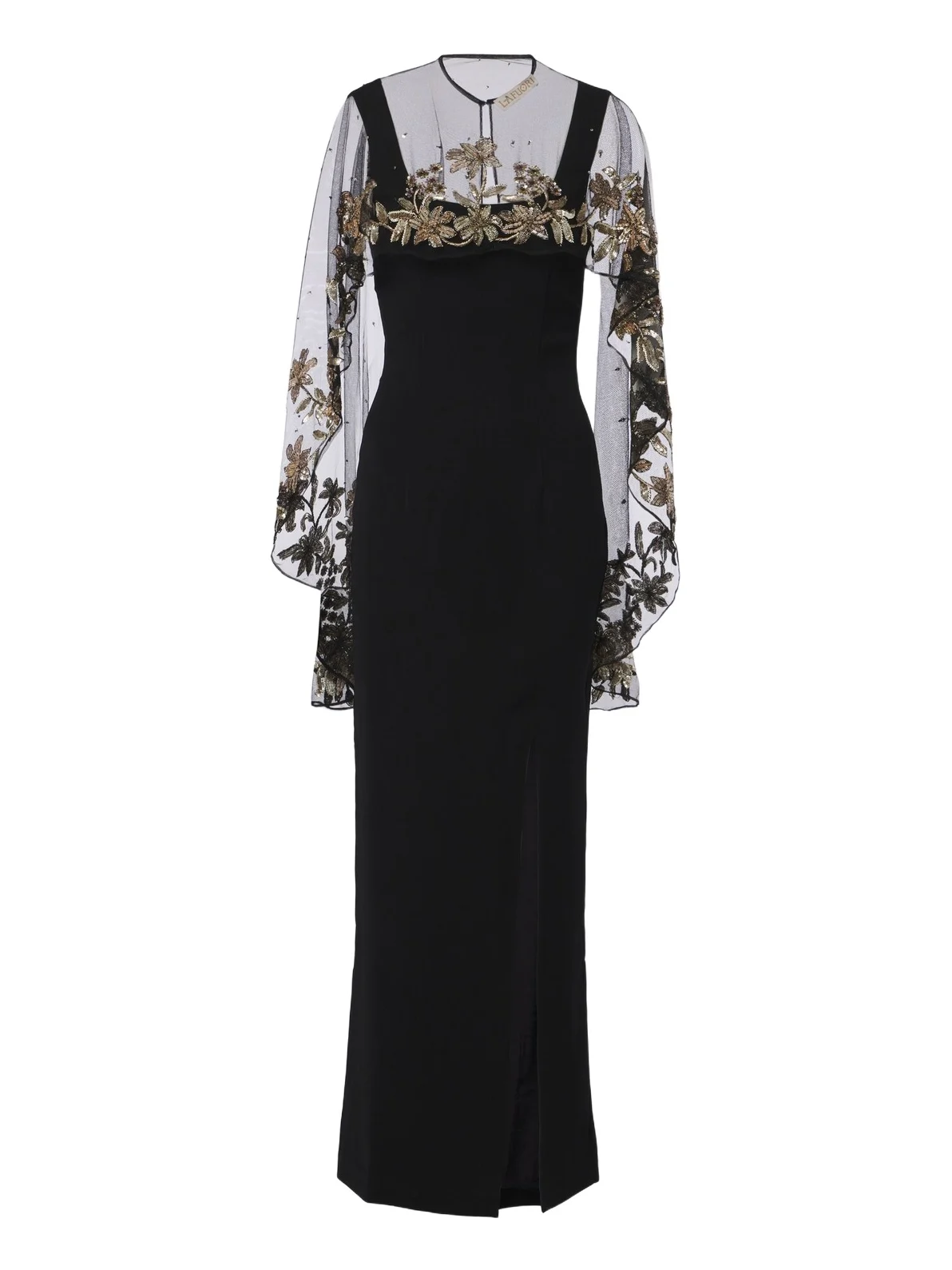 Là Fuori Floral sequined caped gown Là Fuori Floral sequined caped gown