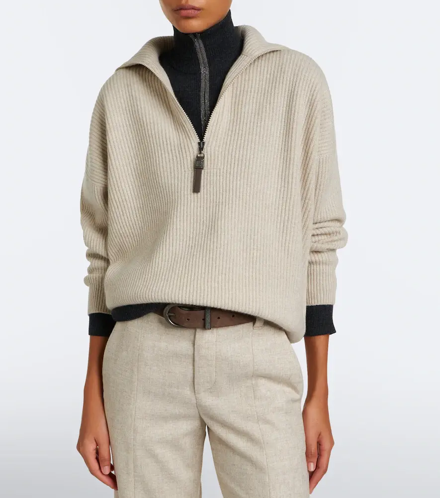 Brunello Cucinelli Monili cashmere half-zip sweater | Thumbnail 5 Brunello Cucinelli Monili cashmere half-zip sweater | Thumbnail 5
