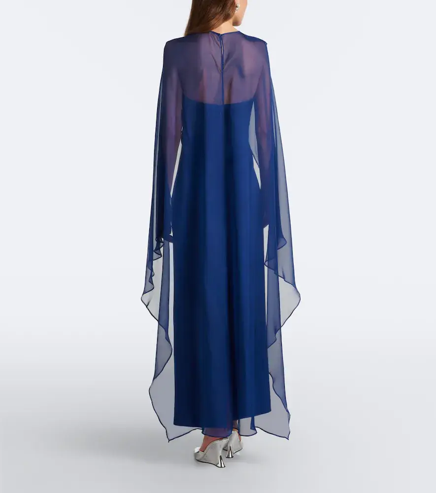 Simkhai Fiora caped organza-trimmed gown | Thumbnail 2 Simkhai Fiora caped organza-trimmed gown | Thumbnail 2