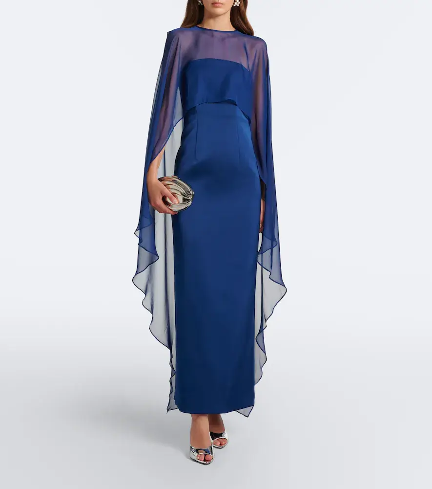 Simkhai Fiora caped organza-trimmed gown | Thumbnail 3 Simkhai Fiora caped organza-trimmed gown | Thumbnail 3