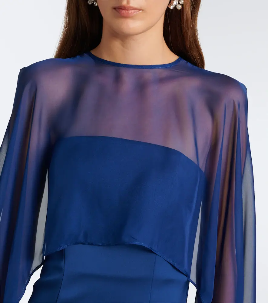 Simkhai Fiora caped organza-trimmed gown | Thumbnail 5 Simkhai Fiora caped organza-trimmed gown | Thumbnail 5