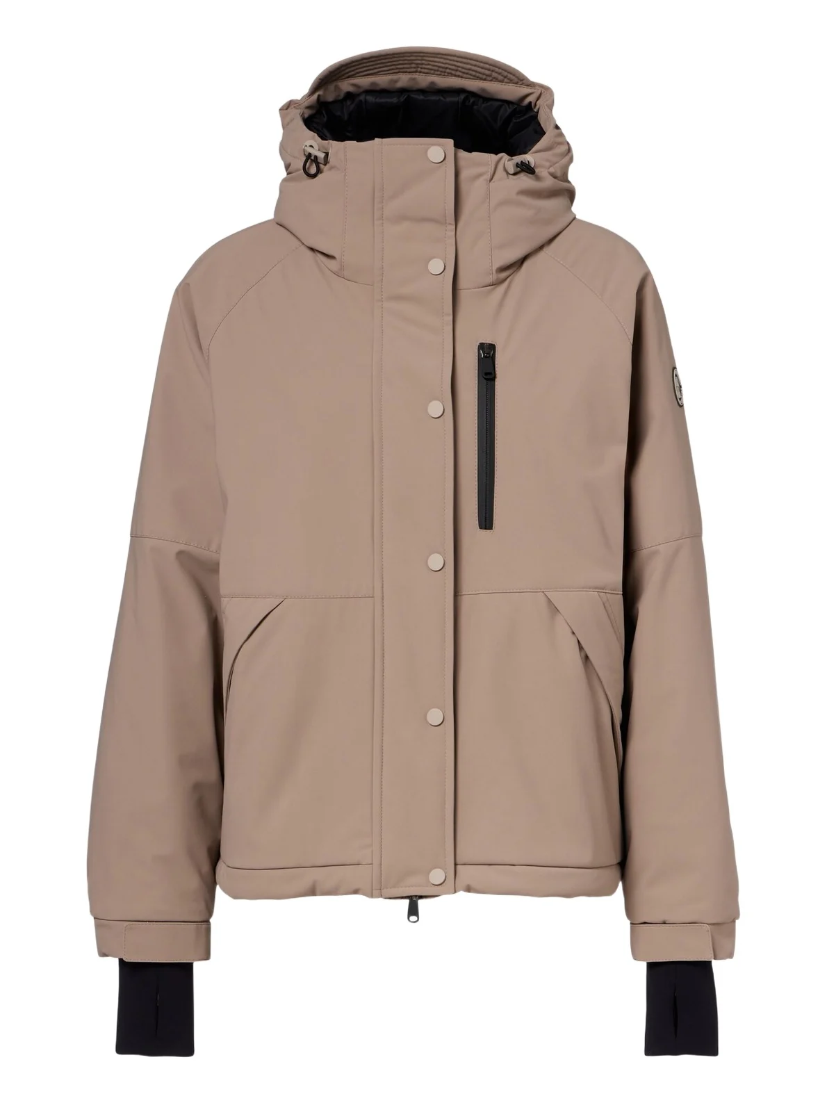 Hooded padded ski jacket