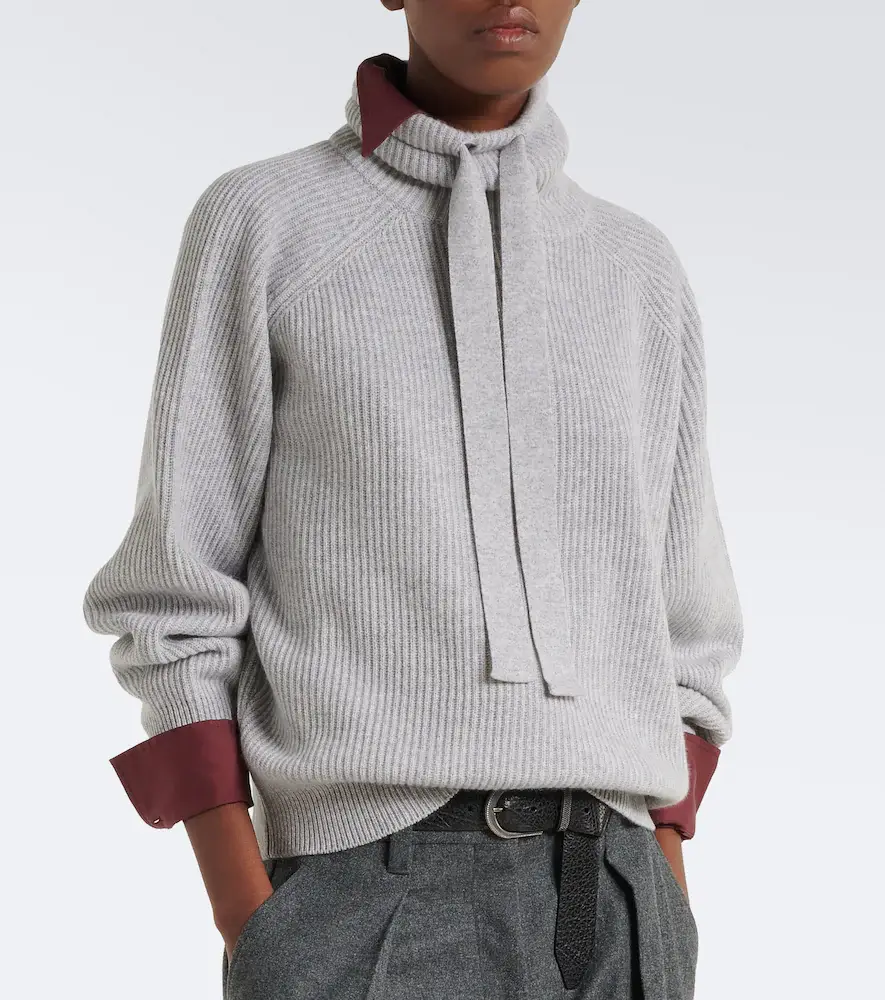 Brunello Cucinelli Ribbed-knit cashmere sweater | Thumbnail 2 Brunello Cucinelli Ribbed-knit cashmere sweater | Thumbnail 2