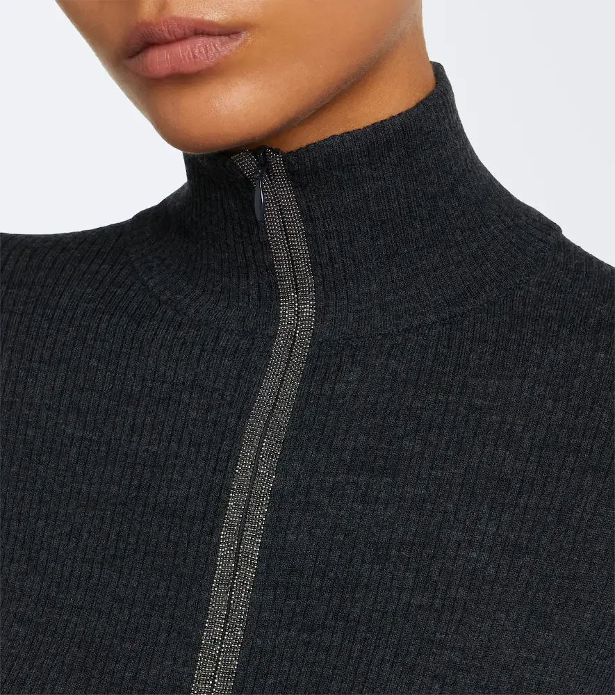 Brunello Cucinelli Monili wool and cashmere half-zip sweater | Thumbnail 3 Brunello Cucinelli Monili wool and cashmere half-zip sweater | Thumbnail 3
