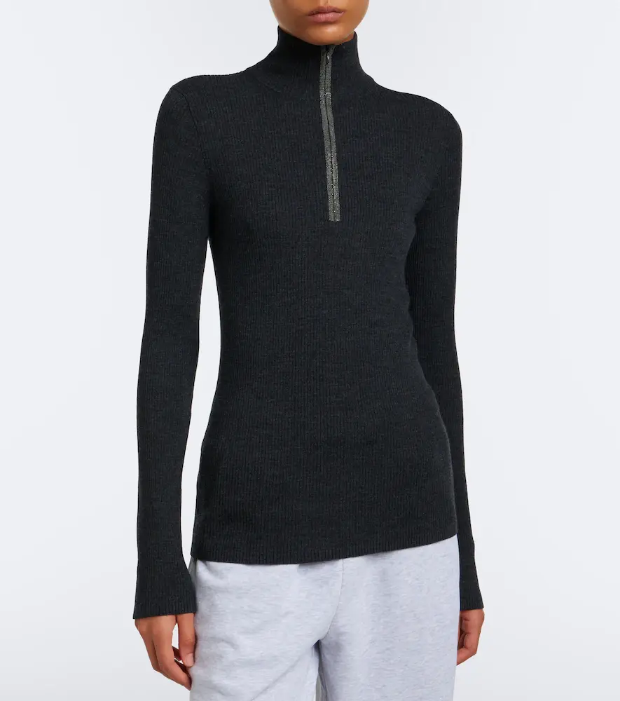 Brunello Cucinelli Monili wool and cashmere half-zip sweater | Thumbnail 4 Brunello Cucinelli Monili wool and cashmere half-zip sweater | Thumbnail 4