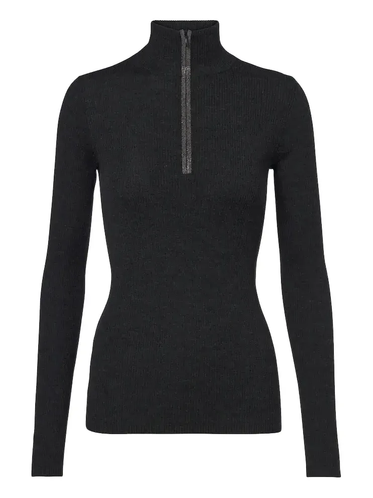Monili wool and cashmere half-zip sweater