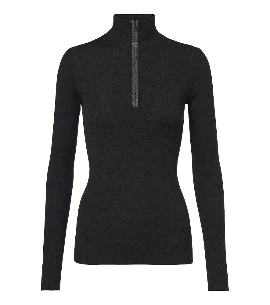 Brunello Cucinelli Monili wool and cashmere half-zip sweater