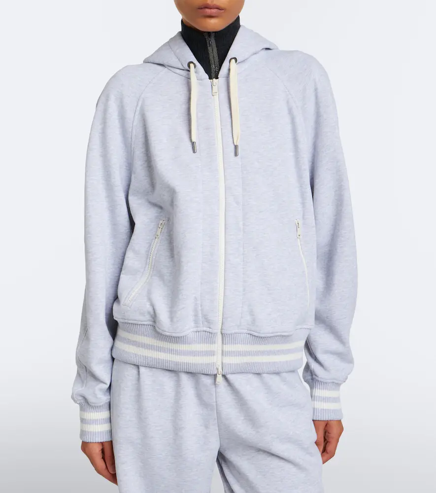 Brunello Cucinelli Cotton jersey zip-up hoodie | Thumbnail 4 Brunello Cucinelli Cotton jersey zip-up hoodie | Thumbnail 4