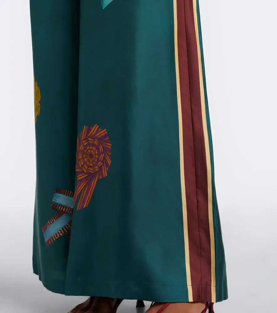 ALÉMAIS Alémais Rosette printed silk twill palazzo pants | Thumbnail 2 ALÉMAIS Alémais Rosette printed silk twill palazzo pants | Thumbnail 2