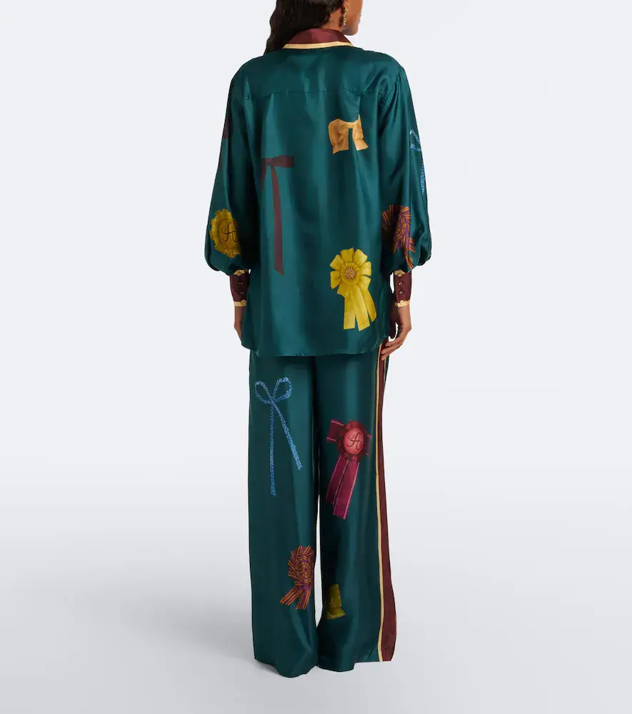 ALÉMAIS Alémais Rosette printed silk twill palazzo pants | Thumbnail 5 ALÉMAIS Alémais Rosette printed silk twill palazzo pants | Thumbnail 5