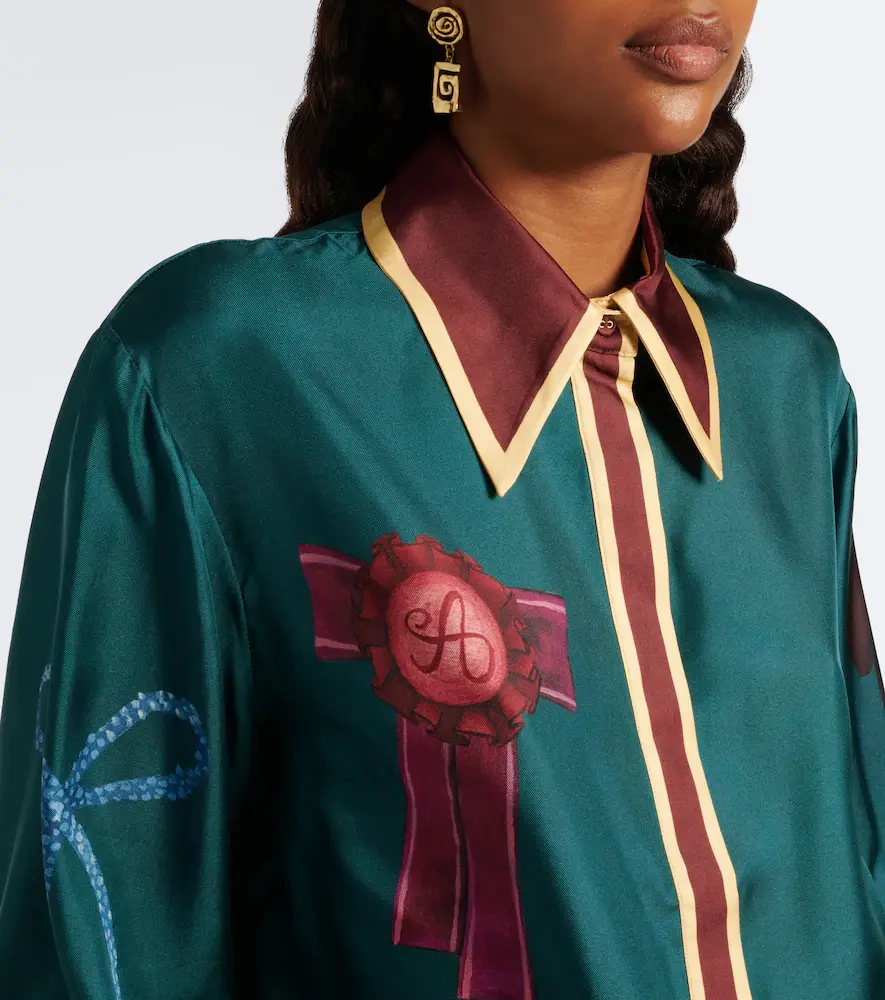 ALÉMAIS Alémais Rosette printed silk twill shirt | Thumbnail 2 ALÉMAIS Alémais Rosette printed silk twill shirt | Thumbnail 2