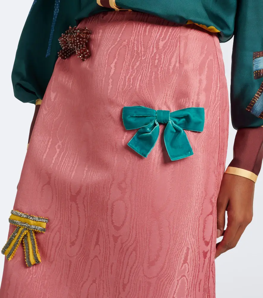 ALÉMAIS Alémais Valentina embellished moiré midi skirt | Thumbnail 5