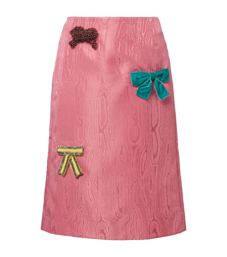 ALÉMAIS Alémais Valentina embellished moiré midi skirt