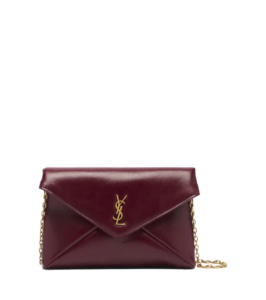 Saint Laurent Cassandre Small leather pouch with strap