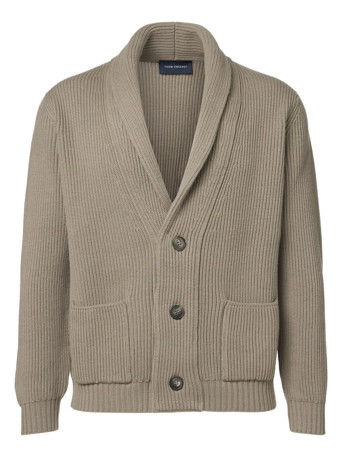 Thom Sweeney Ribbed-knit wool cardigan