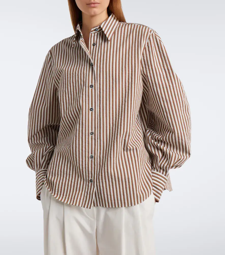 Brunello Cucinelli Monili striped cotton-blend shirt | Thumbnail 5 Brunello Cucinelli Monili striped cotton-blend shirt | Thumbnail 5