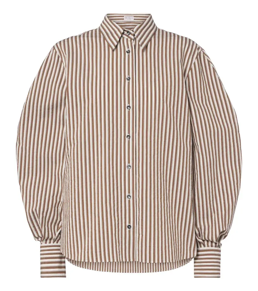 Monili striped cotton-blend shirt Monili striped cotton-blend shirt