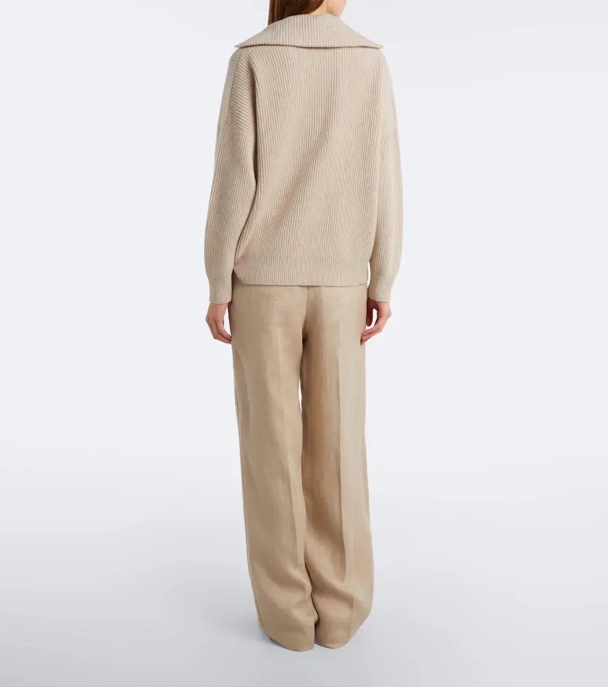 Brunello Cucinelli Monili pleated linen wide-leg pants | Thumbnail 4 Brunello Cucinelli Monili pleated linen wide-leg pants | Thumbnail 4