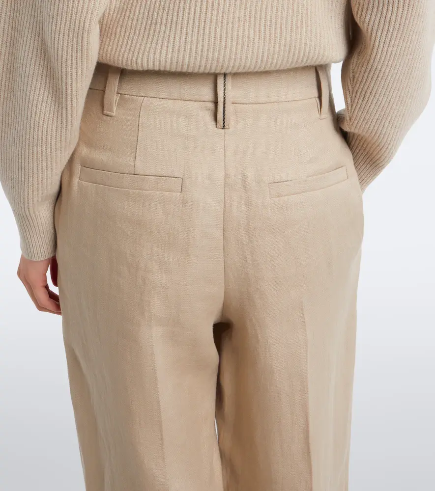 Brunello Cucinelli Monili pleated linen wide-leg pants | Thumbnail 5 Brunello Cucinelli Monili pleated linen wide-leg pants | Thumbnail 5