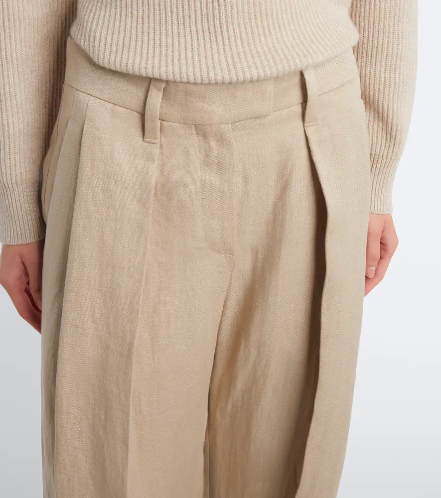 Brunello Cucinelli Monili pleated linen wide-leg pants | Thumbnail 6 Brunello Cucinelli Monili pleated linen wide-leg pants | Thumbnail 6