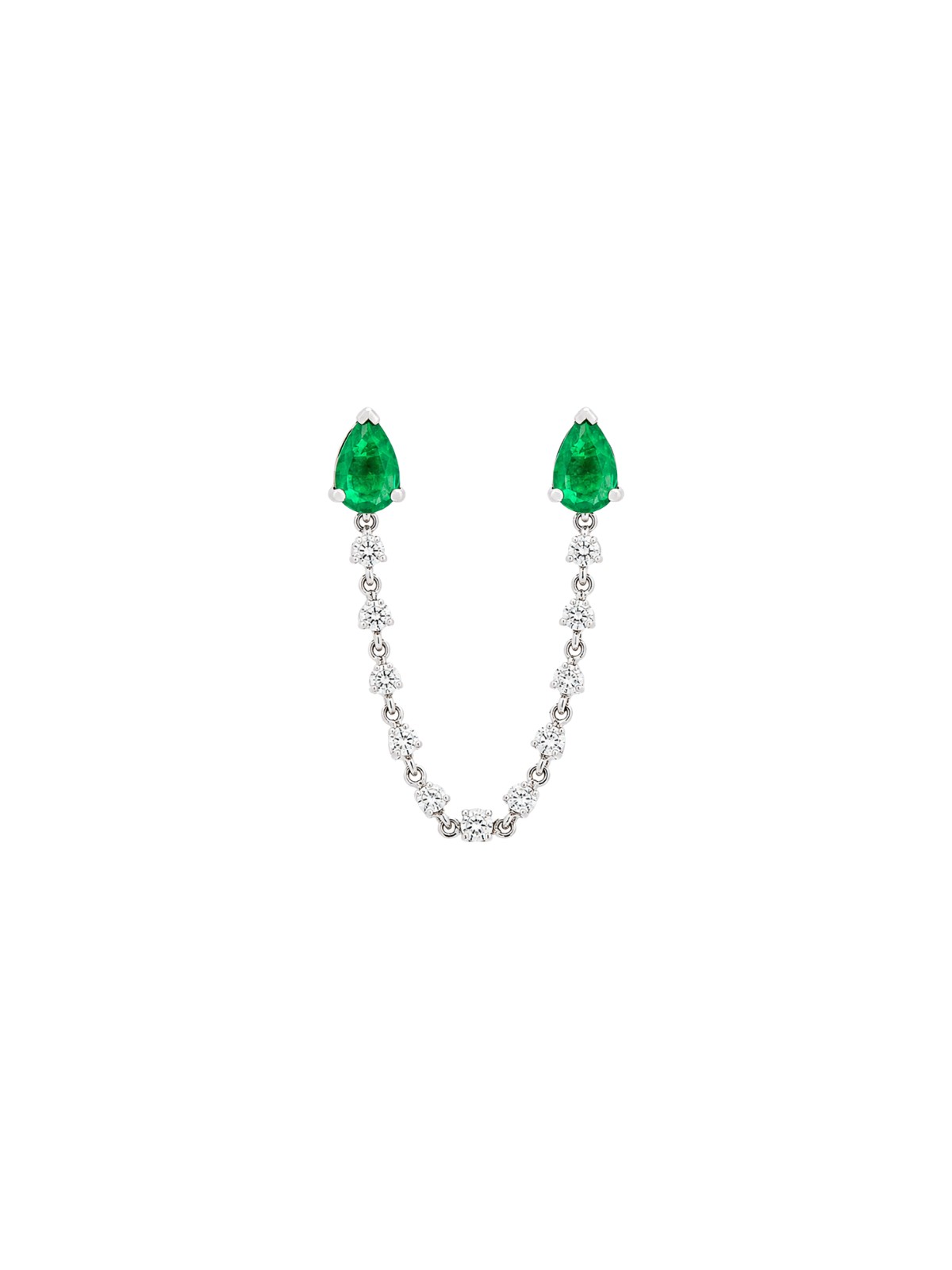 0.93ct Emerald Diamond 18K Gold Chain Stud Earrings 0.93ct Emerald Diamond 18K Gold Chain Stud Earrings