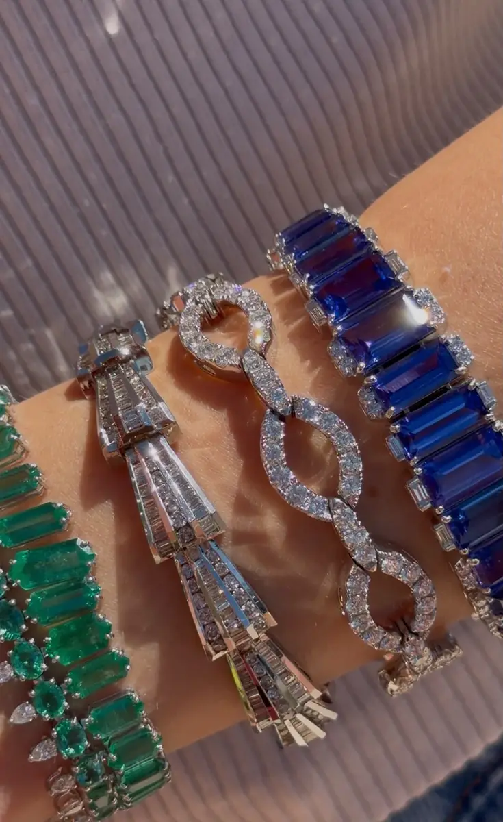 Wish Fine Jewelry 45.76ct Diamond Tanzanite 18K Gold Statement Tennis Bracelet | Thumbnail 2 Wish Fine Jewelry 45.76ct Diamond Tanzanite 18K Gold Statement Tennis Bracelet | Thumbnail 2