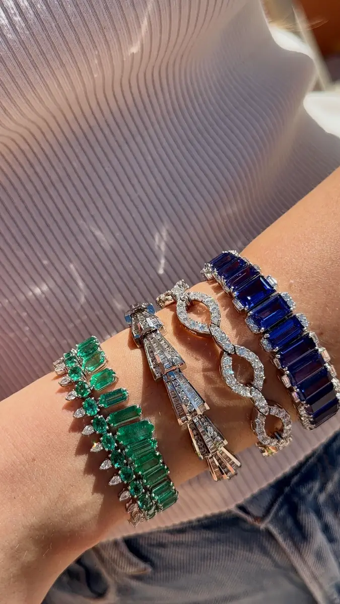 Wish Fine Jewelry 45.76ct Diamond Tanzanite 18K Gold Statement Tennis Bracelet | Thumbnail 4 Wish Fine Jewelry 45.76ct Diamond Tanzanite 18K Gold Statement Tennis Bracelet | Thumbnail 4