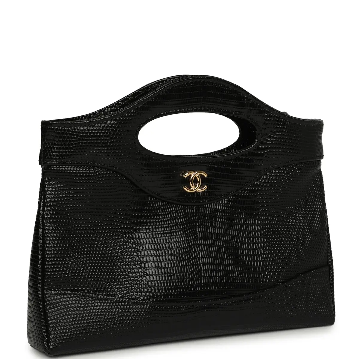 Chanel Chanel 31 Clutch with Chain Black Lizard Embossed Calfskin Gold Hardware | Thumbnail 2 Chanel Chanel 31 Clutch with Chain Black Lizard Embossed Calfskin Gold Hardware | Thumbnail 2