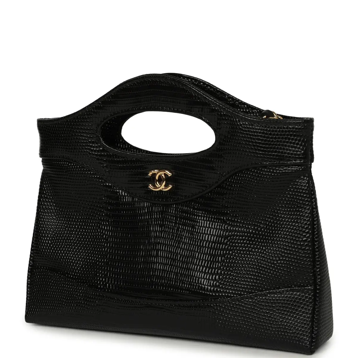 Chanel Chanel 31 Clutch with Chain Black Lizard Embossed Calfskin Gold Hardware | Thumbnail 5 Chanel Chanel 31 Clutch with Chain Black Lizard Embossed Calfskin Gold Hardware | Thumbnail 5