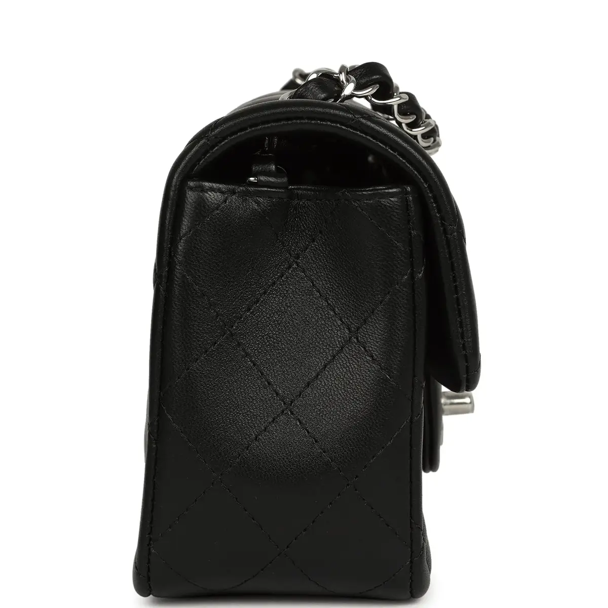 Chanel Chanel Mini Classic Rectangular Flap Bag Black Lambskin Silver Hardware | Thumbnail 3 Chanel Chanel Mini Classic Rectangular Flap Bag Black Lambskin Silver Hardware | Thumbnail 3