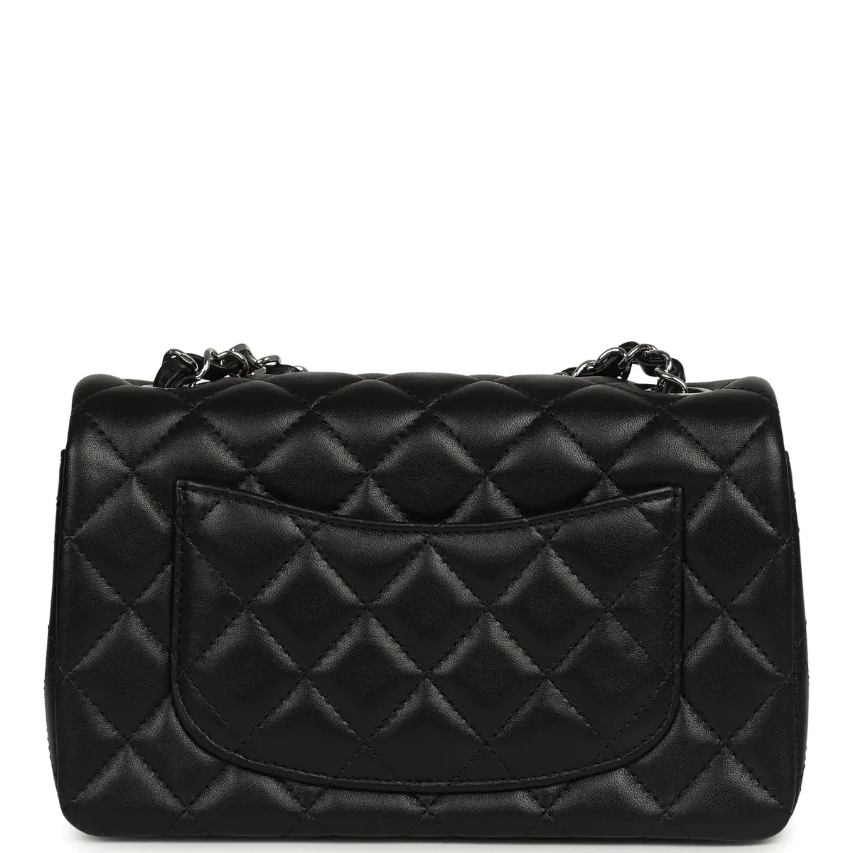 Chanel Chanel Mini Classic Rectangular Flap Bag Black Lambskin Silver Hardware | Thumbnail 4 Chanel Chanel Mini Classic Rectangular Flap Bag Black Lambskin Silver Hardware | Thumbnail 4