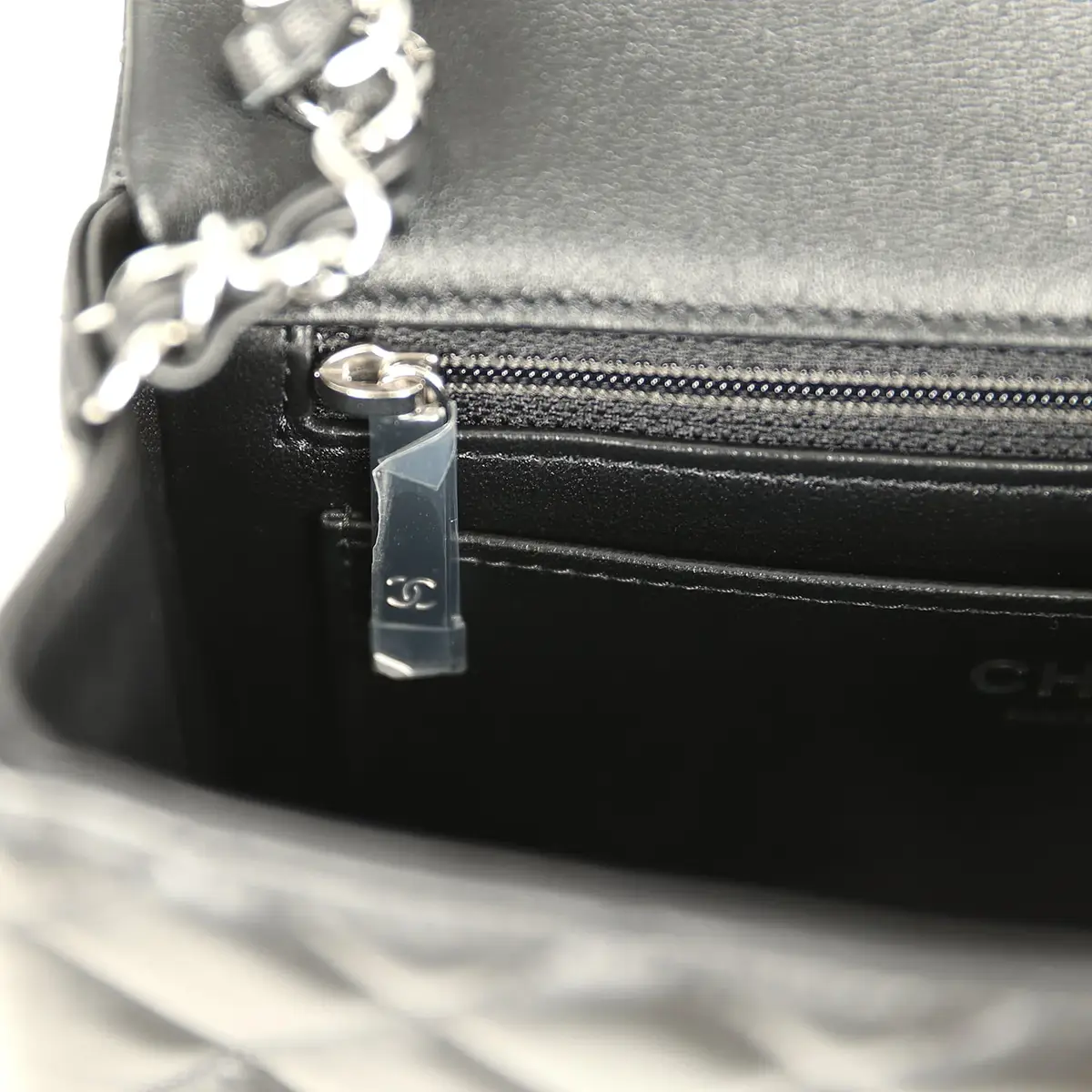 Chanel Chanel Mini Classic Rectangular Flap Bag Black Lambskin Silver Hardware | Thumbnail 10 Chanel Chanel Mini Classic Rectangular Flap Bag Black Lambskin Silver Hardware | Thumbnail 10