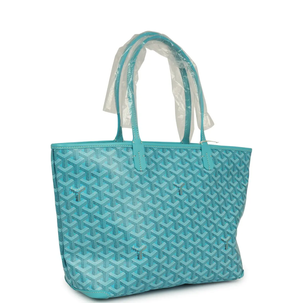 goyard Goyard Goyardine Canvas Turquoise Artois PM Tote Palladium Hardware | Thumbnail 2 goyard Goyard Goyardine Canvas Turquoise Artois PM Tote Palladium Hardware | Thumbnail 2