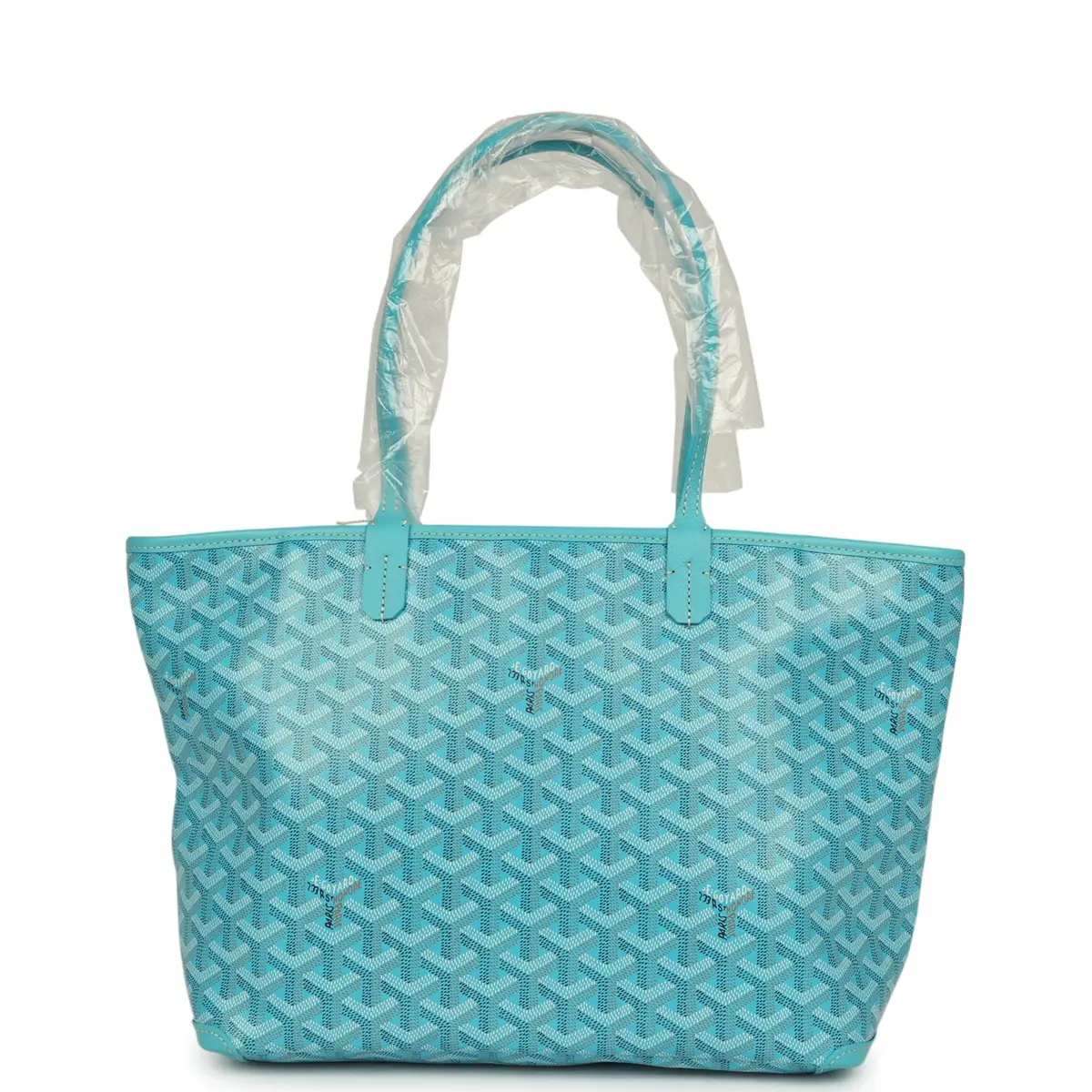 goyard Goyard Goyardine Canvas Turquoise Artois PM Tote Palladium Hardware | Thumbnail 4 goyard Goyard Goyardine Canvas Turquoise Artois PM Tote Palladium Hardware | Thumbnail 4