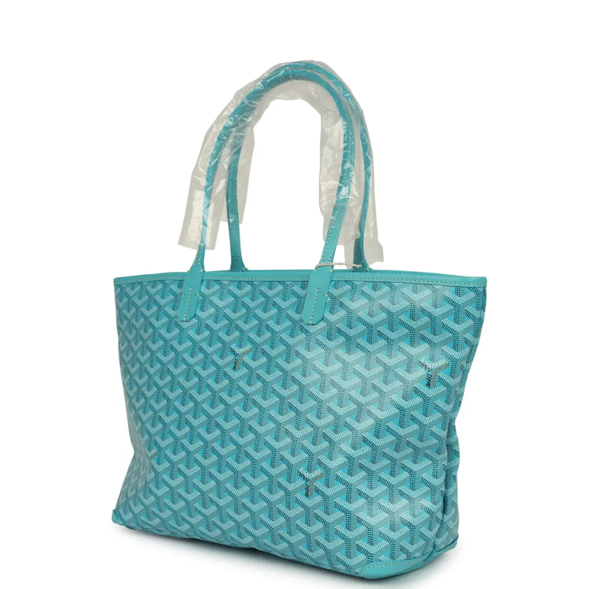 goyard Goyard Goyardine Canvas Turquoise Artois PM Tote Palladium Hardware | Thumbnail 5 goyard Goyard Goyardine Canvas Turquoise Artois PM Tote Palladium Hardware | Thumbnail 5