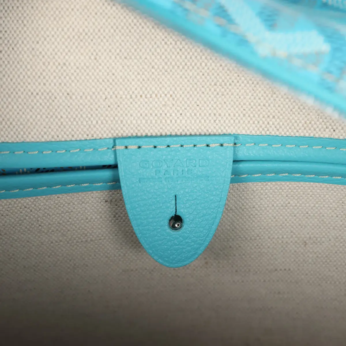 goyard Goyard Goyardine Canvas Turquoise Artois PM Tote Palladium Hardware | Thumbnail 8 goyard Goyard Goyardine Canvas Turquoise Artois PM Tote Palladium Hardware | Thumbnail 8