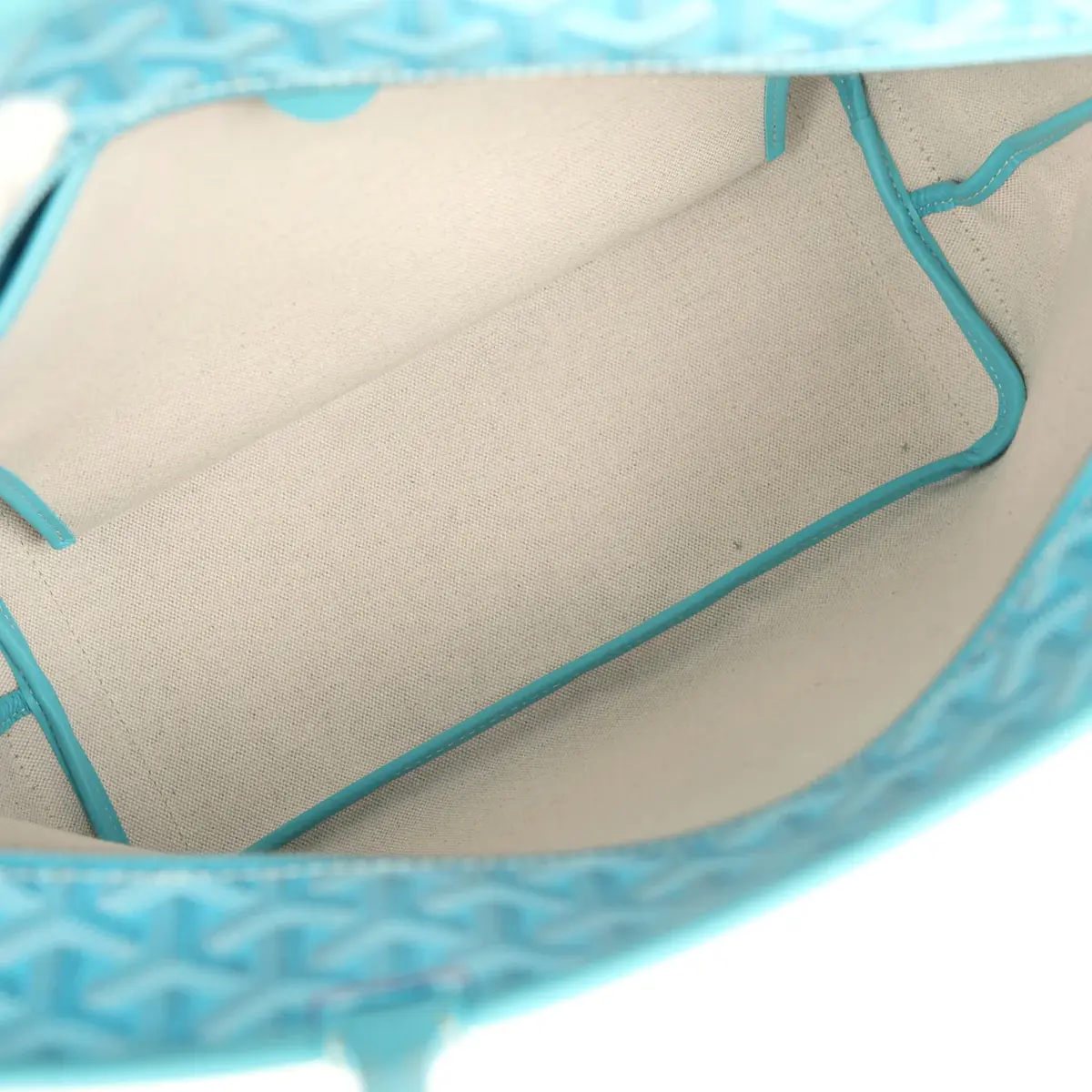 goyard Goyard Goyardine Canvas Turquoise Artois PM Tote Palladium Hardware | Thumbnail 9 goyard Goyard Goyardine Canvas Turquoise Artois PM Tote Palladium Hardware | Thumbnail 9