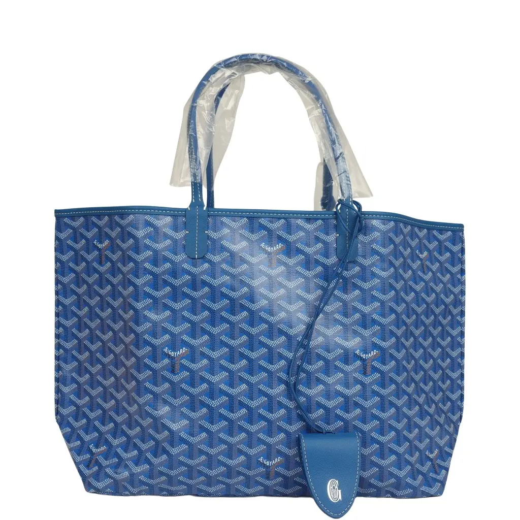 goyard Goyard Goyardine Sky Blue Saint Louis PM Tote Bag Palladium Hardware