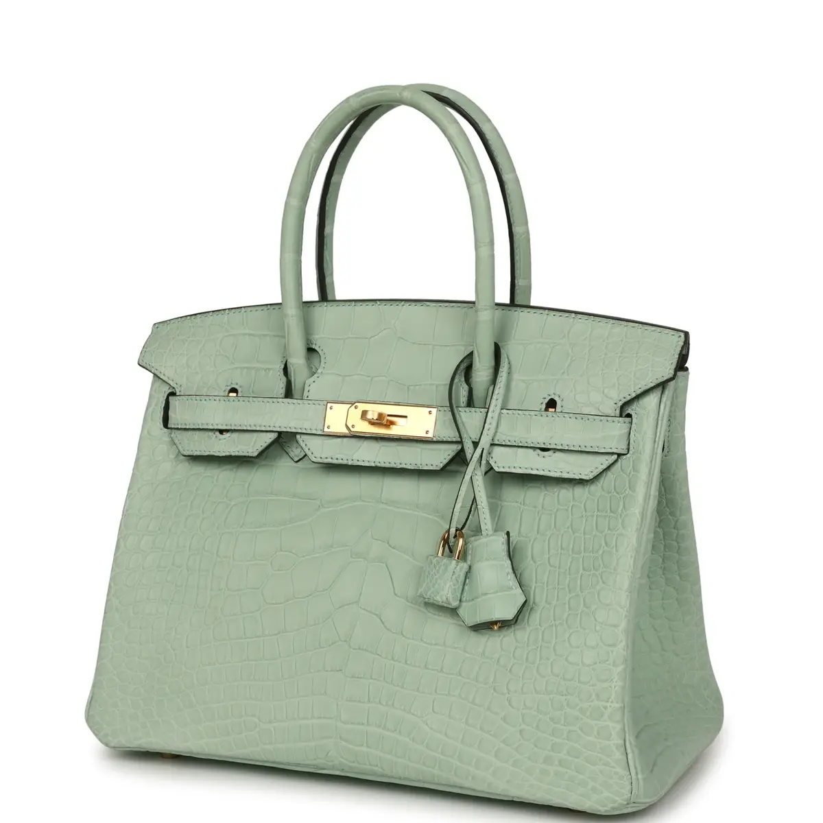 HERMÈS Hermes Birkin 30 Vert D'Eau Matte Alligator Gold Hardware | Thumbnail 5 HERMÈS Hermes Birkin 30 Vert D'Eau Matte Alligator Gold Hardware | Thumbnail 5