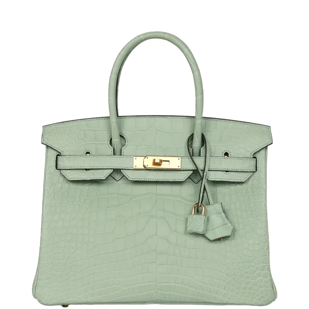 Hermes Birkin 30 Vert D'Eau Matte Alligator Gold Hardware