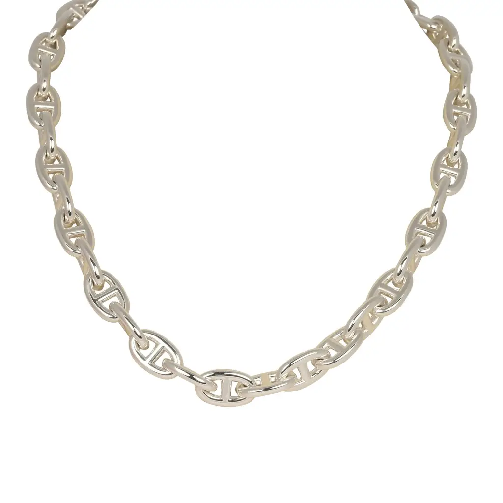 HERMÈS Hermes Chaine D'Ancre Necklace MM Sterling Silver
