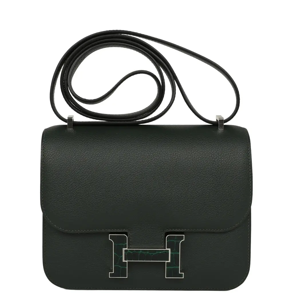 HERMÈS Hermes Constance 18 Vert Fonce Evercolor Marquette Hardware