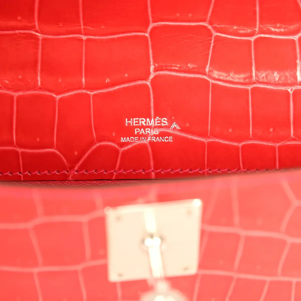HERMÈS Hermes Kelly Cut Bougainvillea Shiny Porosus Crocodile Palladium Hardware | Thumbnail 7 HERMÈS Hermes Kelly Cut Bougainvillea Shiny Porosus Crocodile Palladium Hardware | Thumbnail 7
